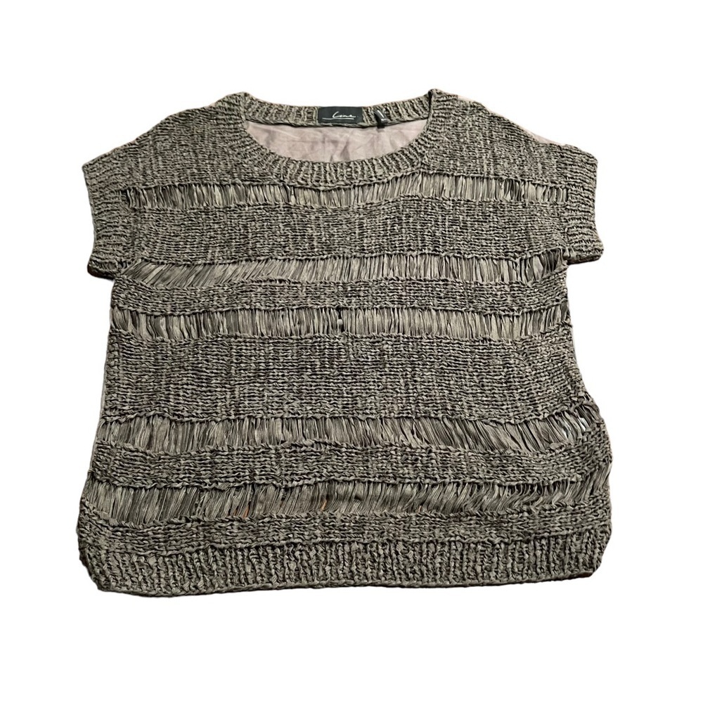 Line Women’s Silk Cotton Blend Short Sleeve Scoop Neck Top Size Small